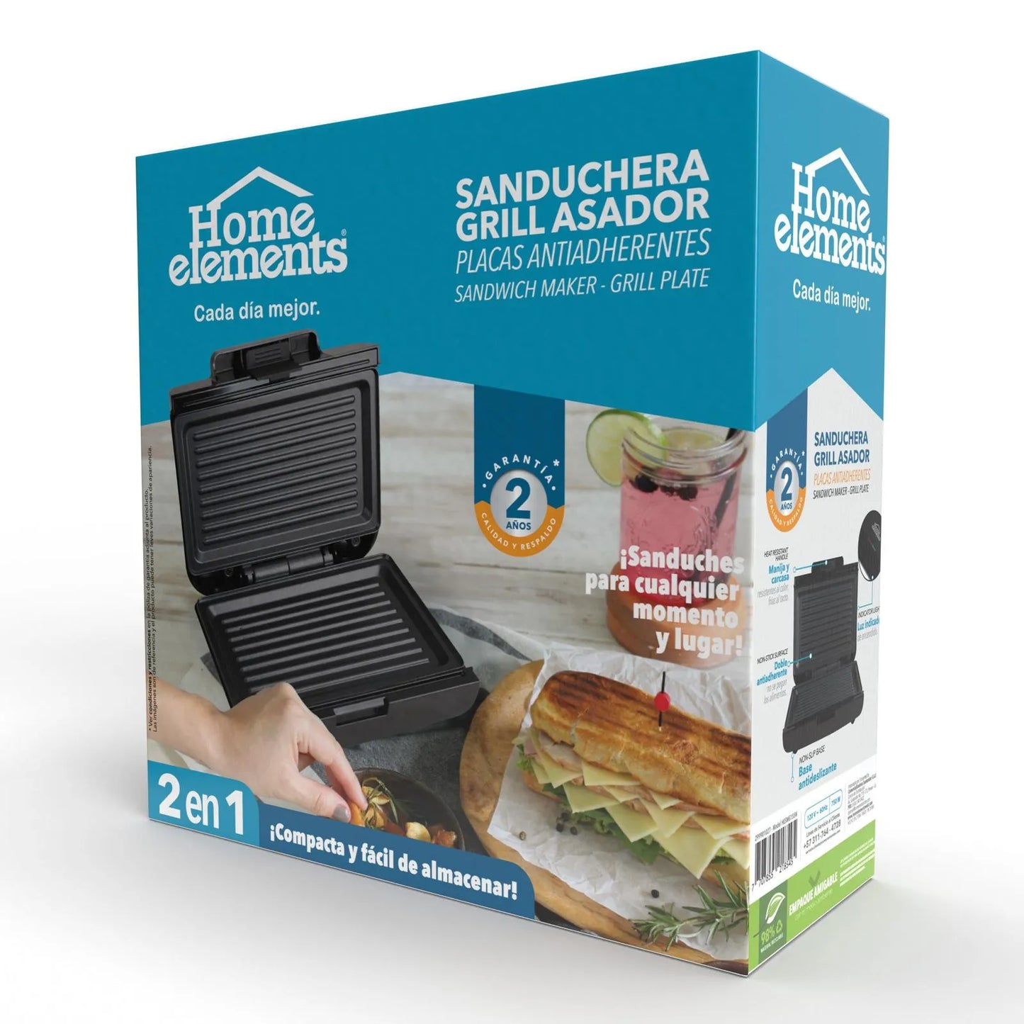 Sanduchera Electrica Grill Negra