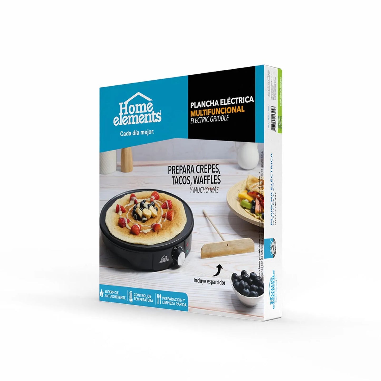Crepera Eléctrica Plancha Para Crepes Redonda Multifuncional