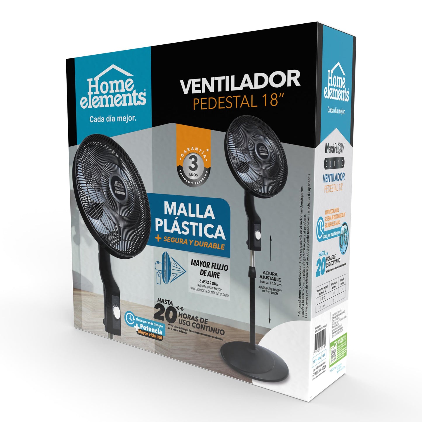 Ventilador 18 Malla Plastica Home Elements