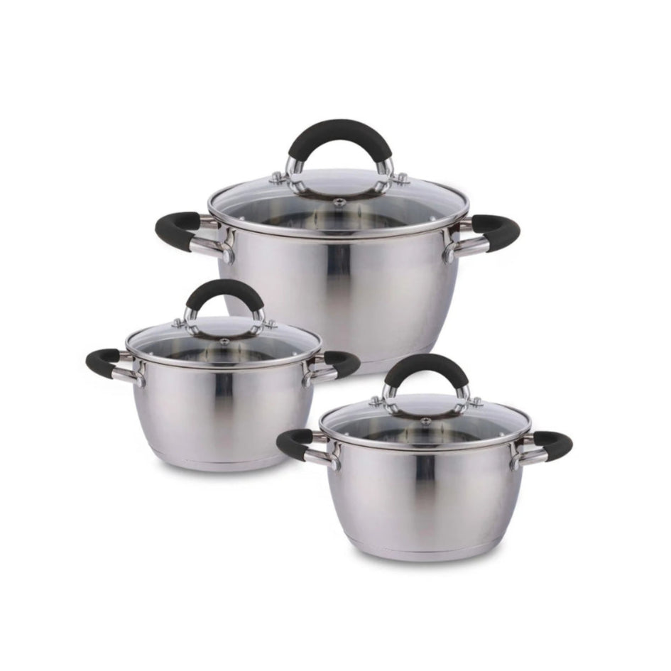 Set De Ollas En Acero Inoxidable 6 Piezas