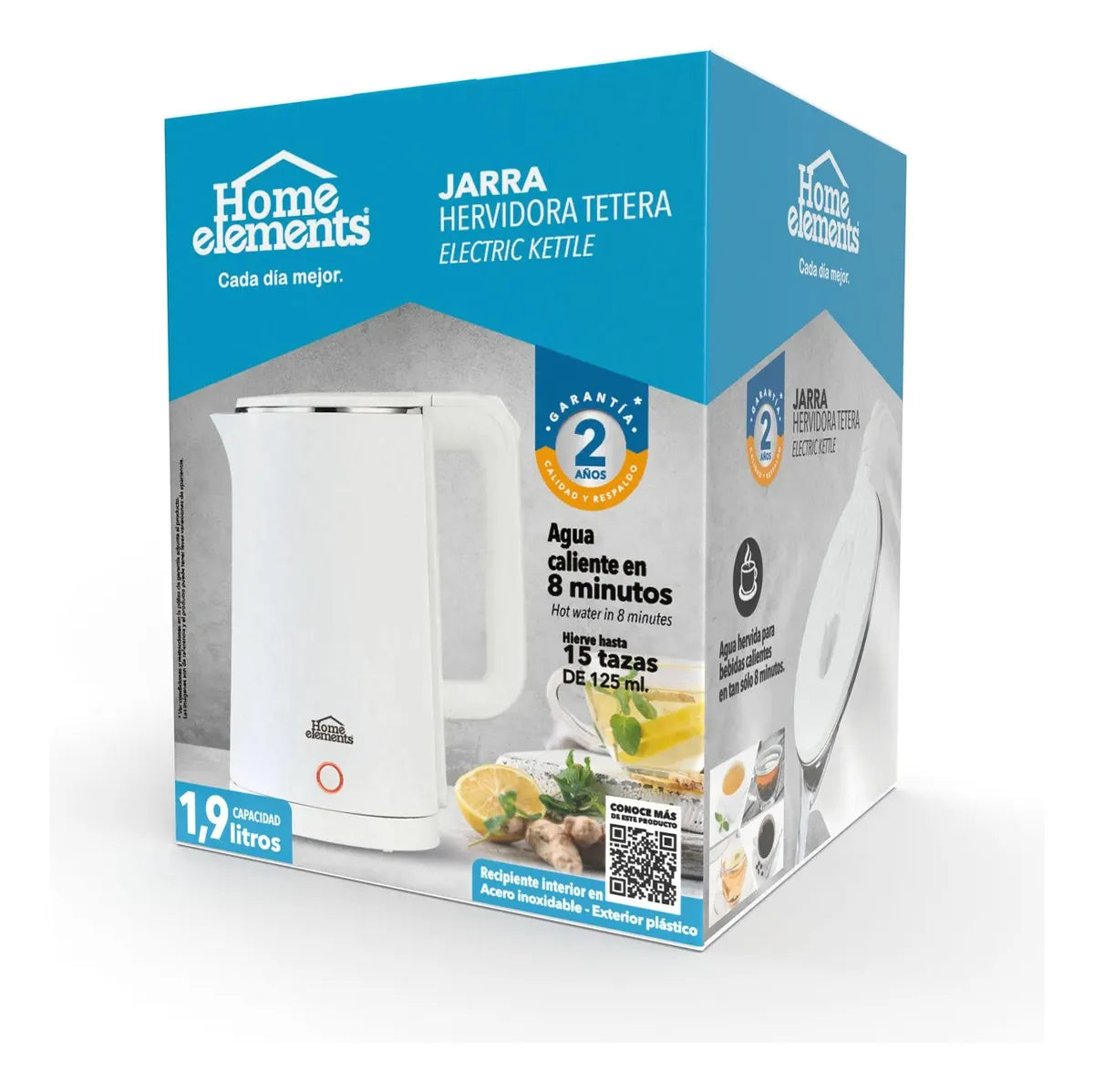 Jarra Hervidora De Agua Tetera Eléctrica 1.9 Litros