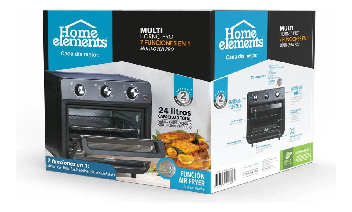 Horno Freidora De Aire Y Deshidratador 24 Litros 7 Funciones