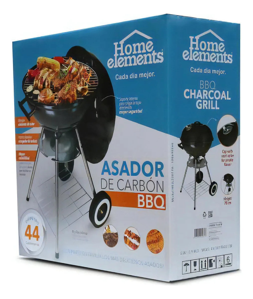 Combo Asador Bbq A Carbon Portable + Set 5 Utensilios