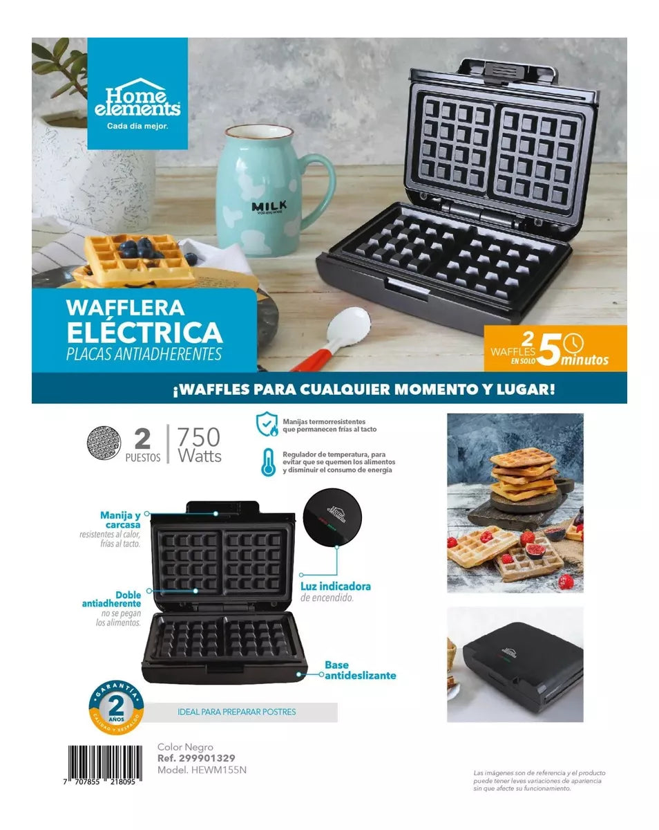 Wafflera Cuadrada Antiadherente