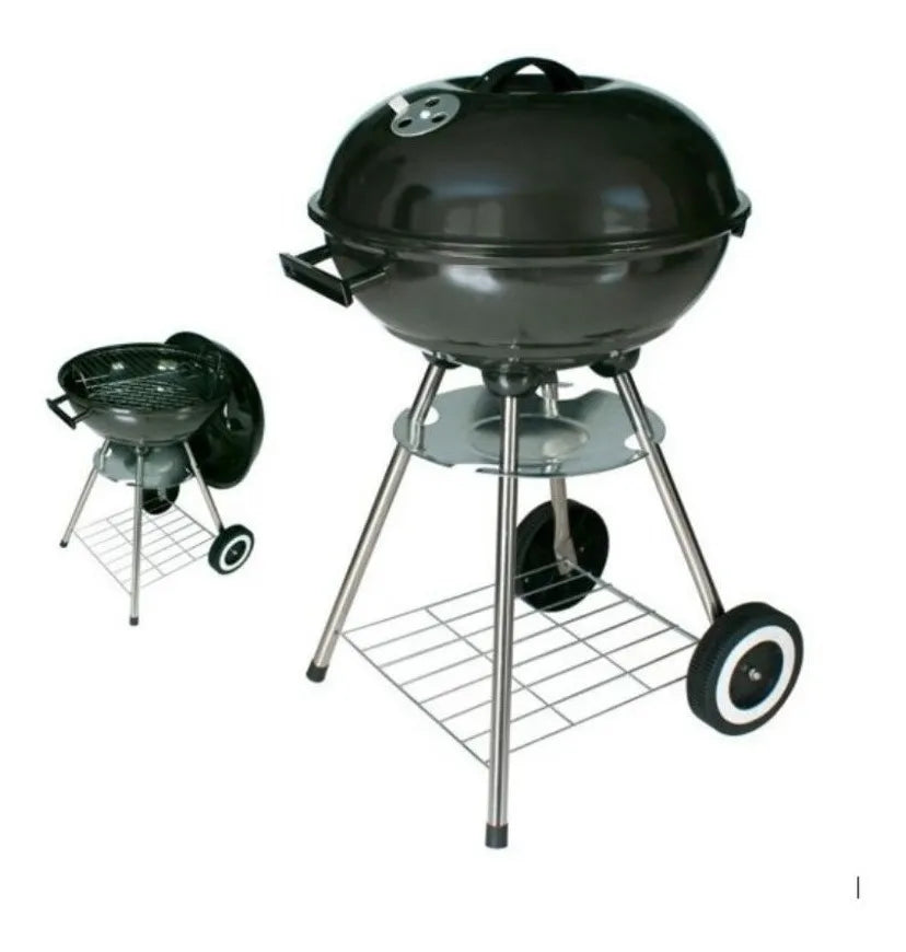 Combo Asador Bbq A Carbon Portable + Set 5 Utensilios