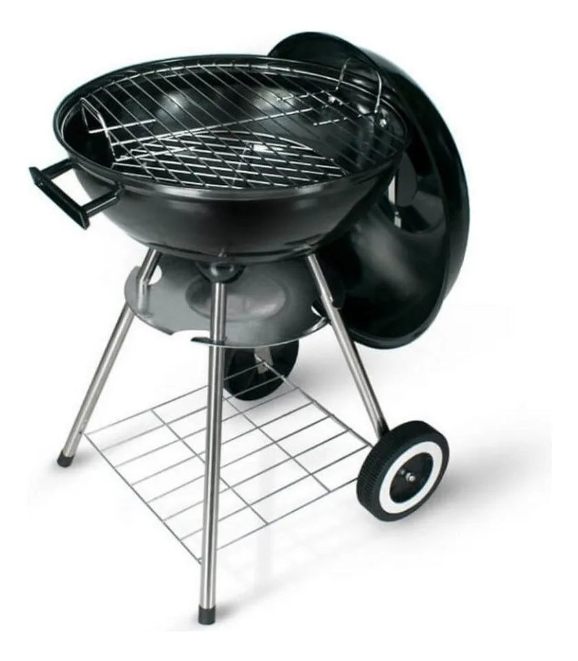 Combo Asador Bbq A Carbon Portable + Set 5 Utensilios