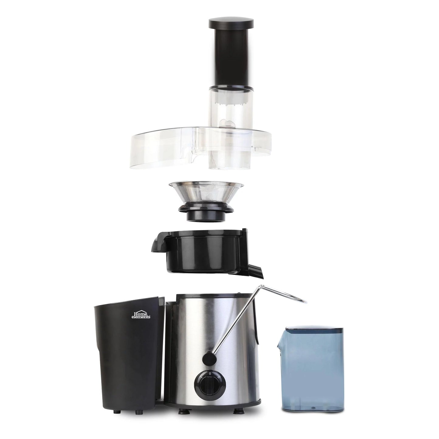 Extractor De Jugos Home Elements Heej-617 Negro 120v Con Accesorios
