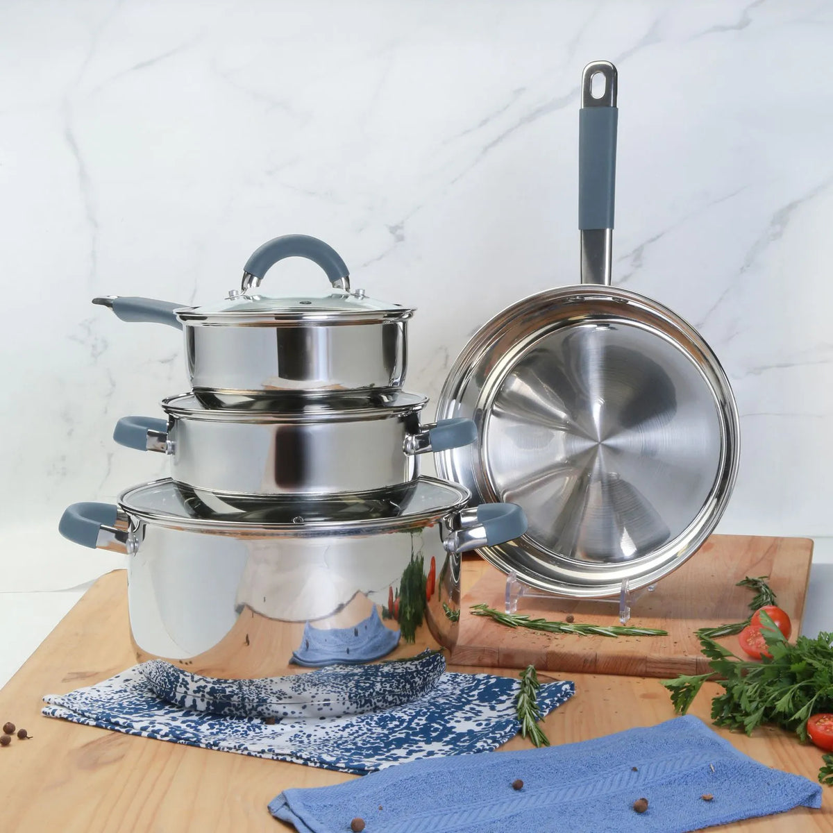 Bateria De Cocina Acero Inoxidable Set De Ollas