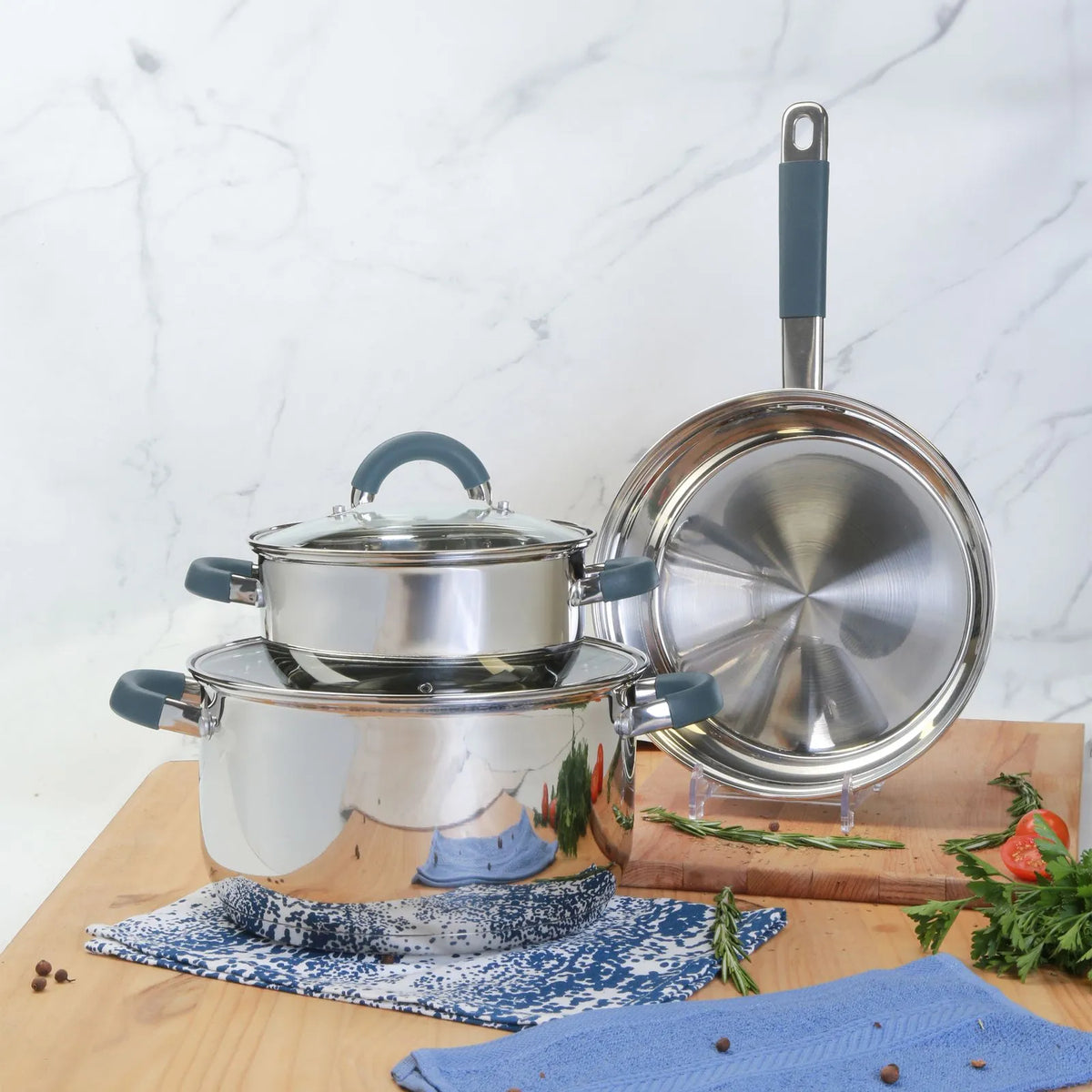 Bateria De Cocina Acero Inoxidable Set De Ollas