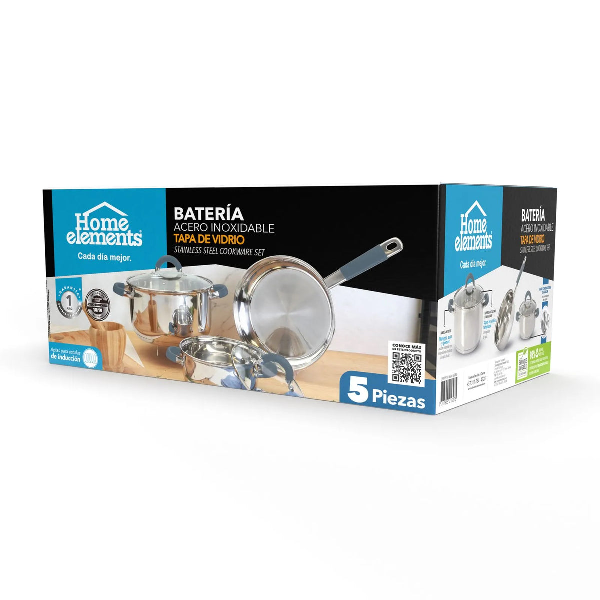 Bateria De Cocina Acero Inoxidable Set De Ollas