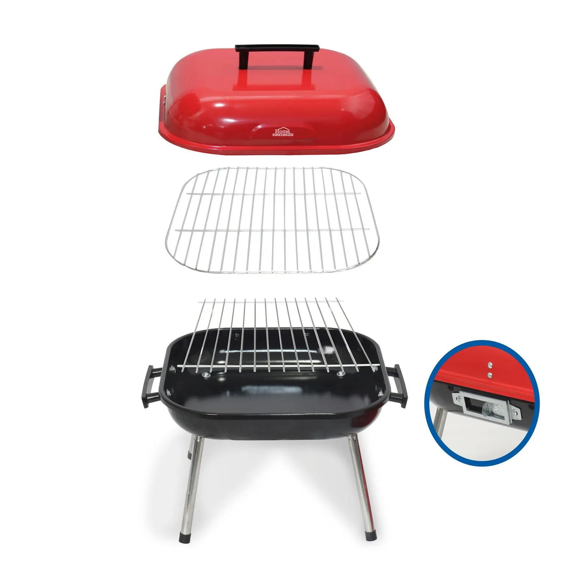 Asador A Carbon De Mesa Pequeño Bbq Resistente Portatil