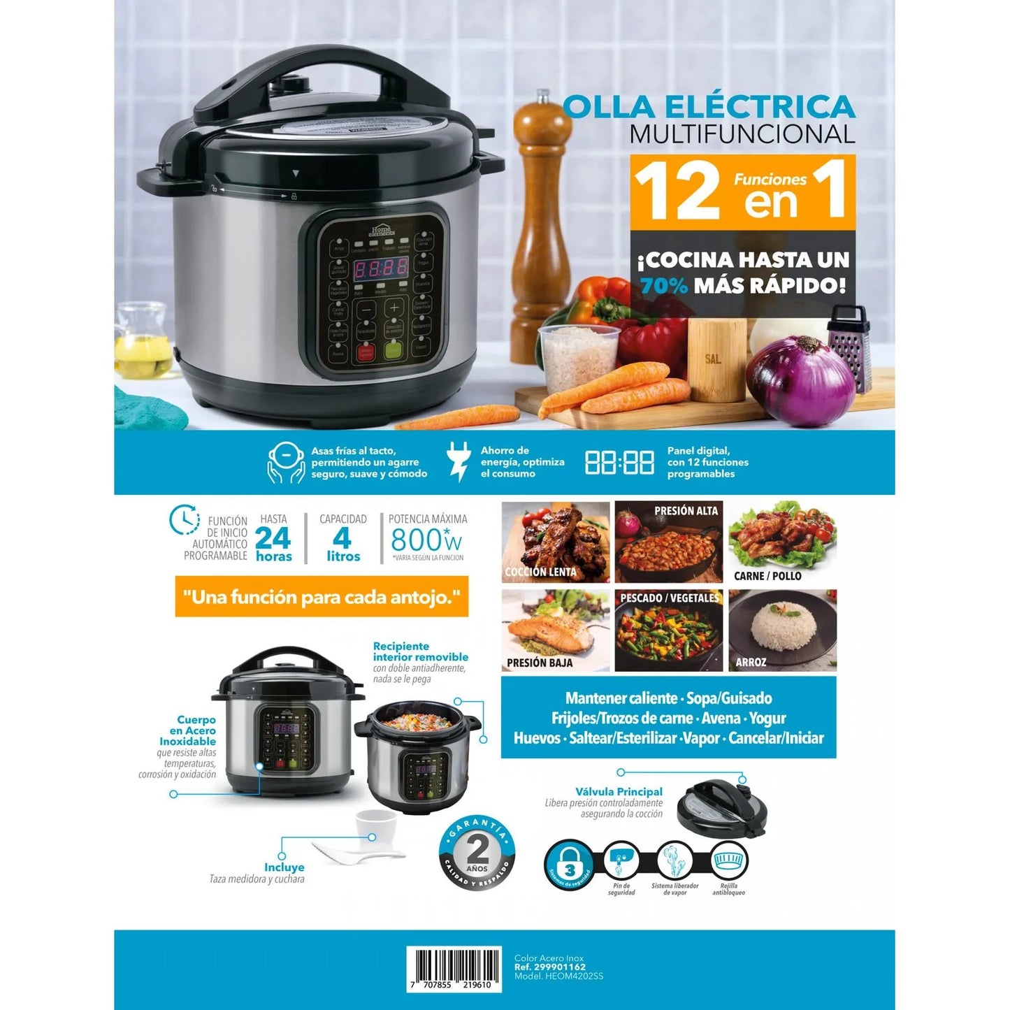 Olla Multifuncional de 4 Litros