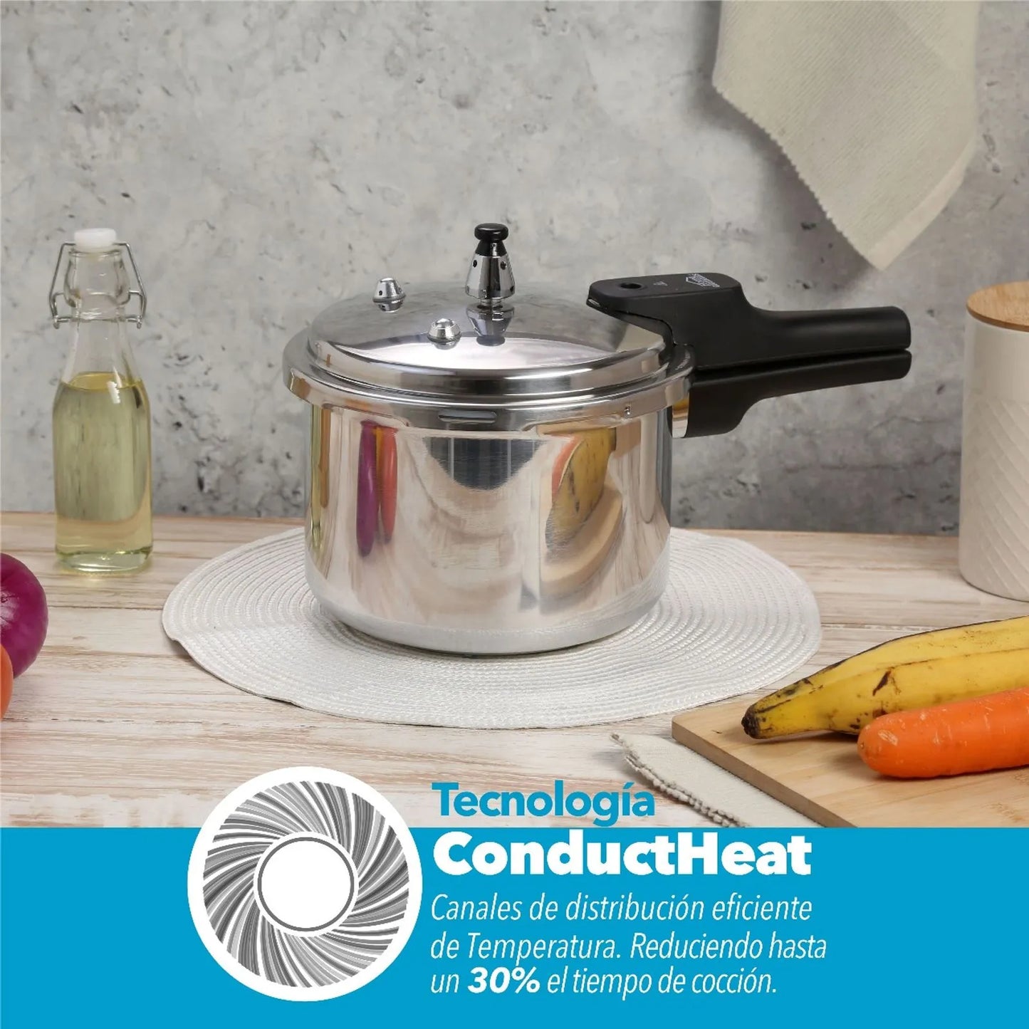 Olla A Presión 5.6 Lt Tapa Acero Inoxidable