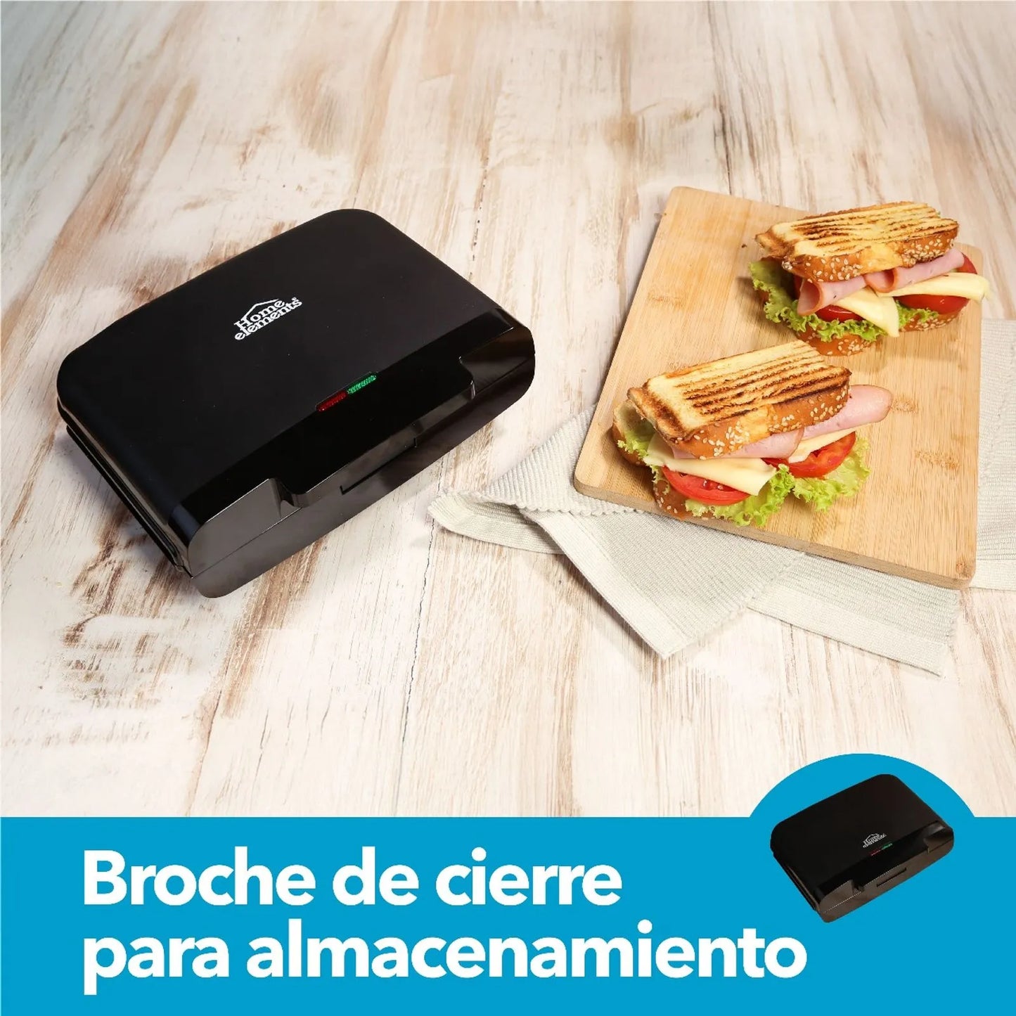 Sanduchera Electrica Grill Negra