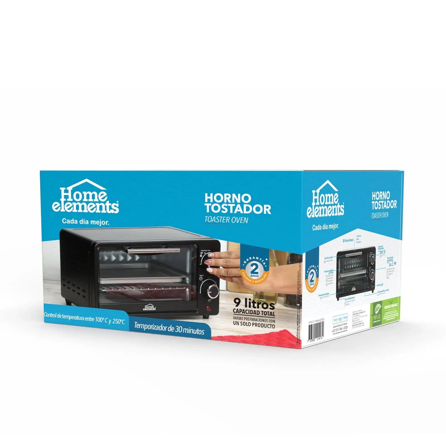 Horno Eléctrico Tostador 9 Litros Mini Home Elements
