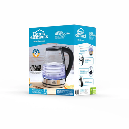 Jarra Hervidora De Agua Tetera De Vidrio 2 Litros