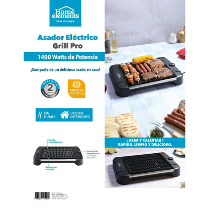 Parrilla Eléctrica Asador Grill Pro Negro