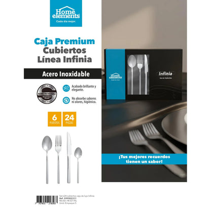 Set de Cubiertos X 24 Piezas Infinia Premium Caja de Lujo