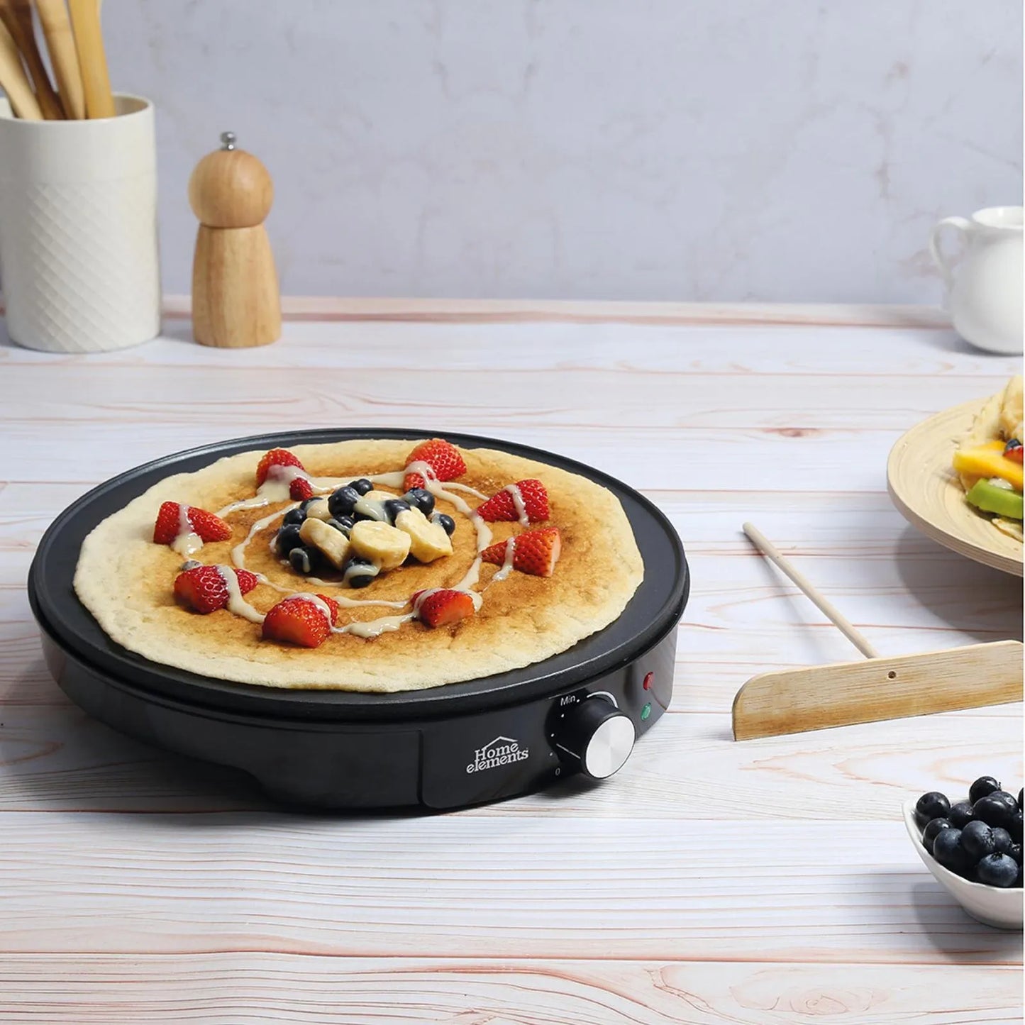 Crepera Eléctrica Plancha Para Crepes Redonda Multifuncional