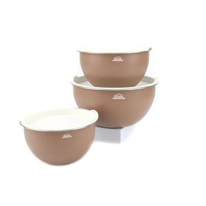 Set De Bowls En Acero Inoxidable Con Tapa Mocca