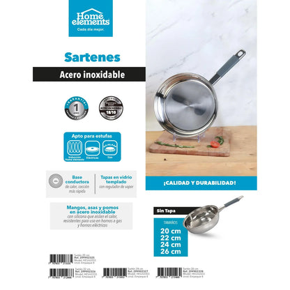 Sarten De Acero Inoxidable Resistente