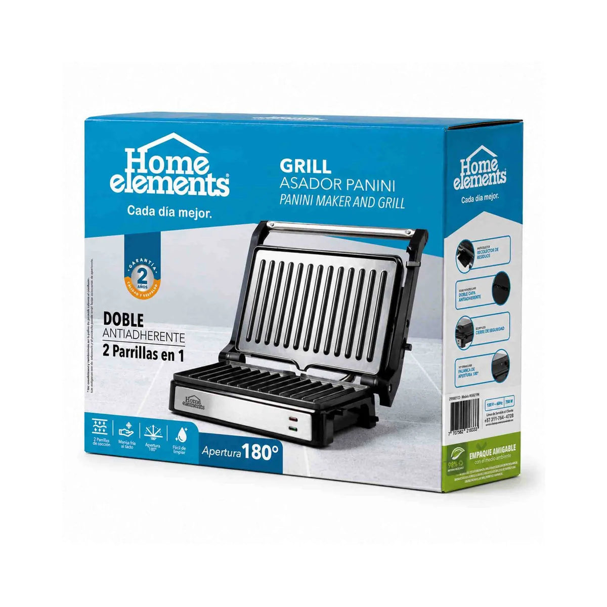 Sanduchera y Grill Panini Apertura 180 grados Nuevo