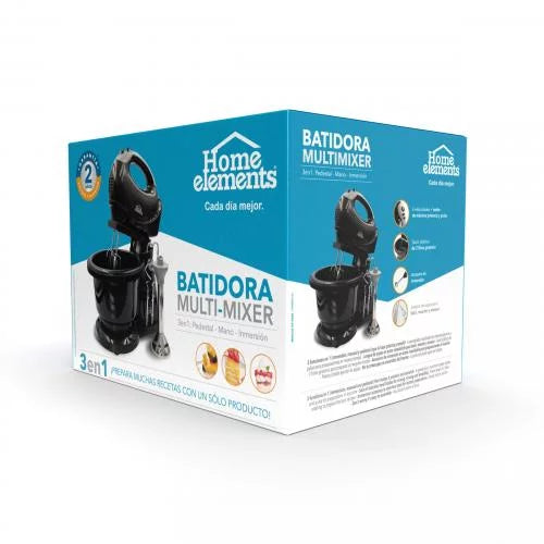 Batidora 3 en 1 - Manual, Pedestal e Inmersión