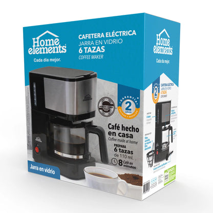 Cafetera 6 Tazas en Vidrio