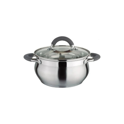 Olla En Acero Inoxidable 22 Cm 4.6 Lt Tapa De Vidrio