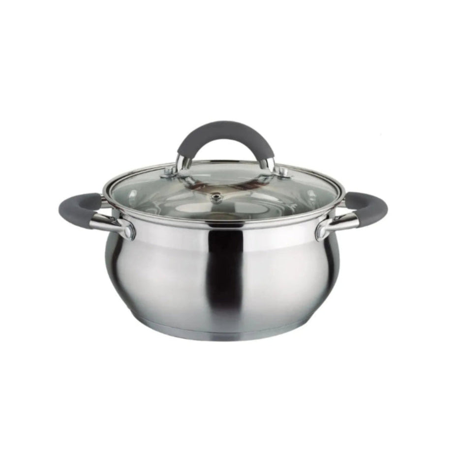Olla En Acero Inoxidable 22 Cm 4.6 Lt Tapa De Vidrio