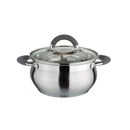 Olla En Acero Inoxidable 22 Cm 4.6 Lt Tapa De Vidrio