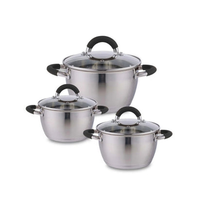 Set De Ollas En Acero Inoxidable 6 Piezas