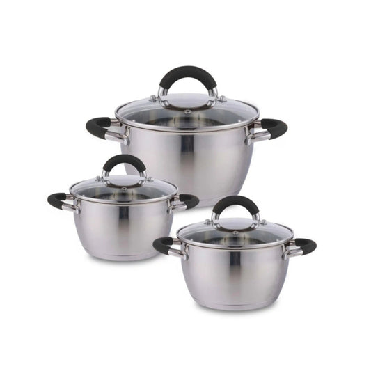 Set De Ollas En Acero Inoxidable 6 Piezas