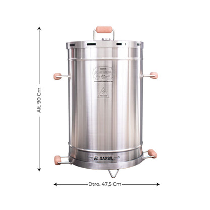 Barril Asador 45 Lb Acero Inoxidable - Asadores El Barril