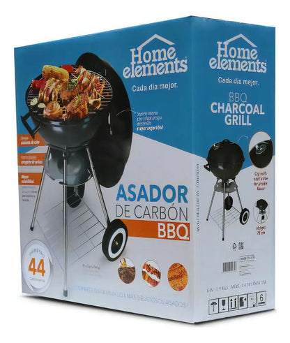 Combo Asador Bbq A Carbon Portable + Set 5 Utensilios