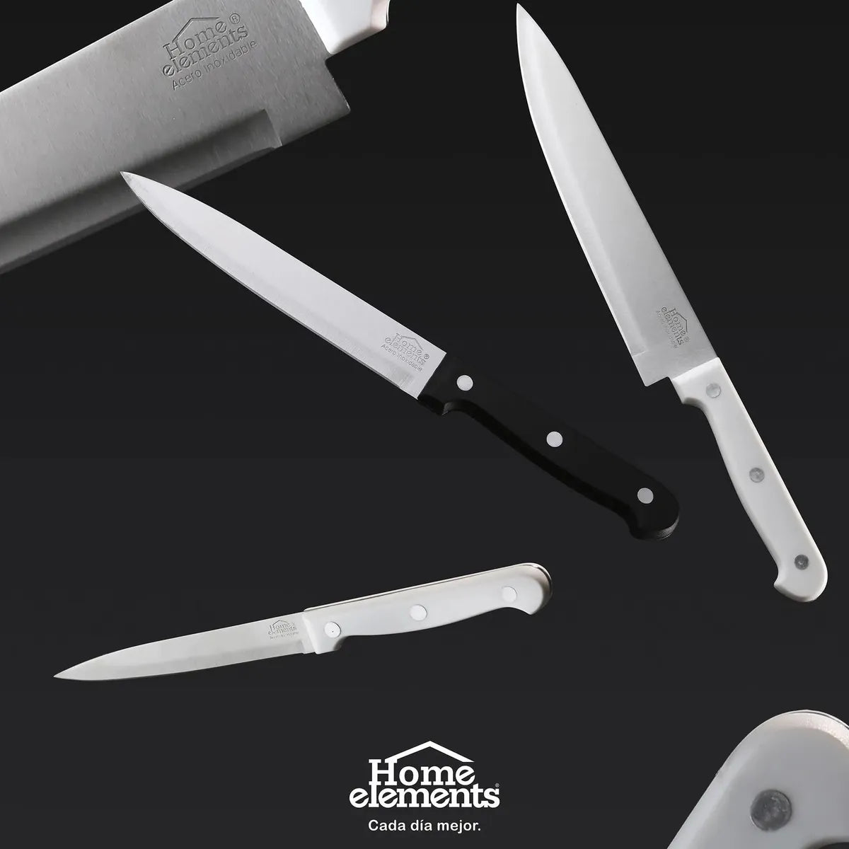 Set X 6 Cuchillos De Cocina En Acero Inoxidable