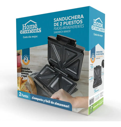 Sanduchera Electrica Sandwich Negra Antiadherente Negra