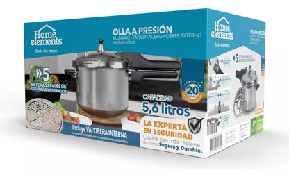 Olla A Presión 5.6 Lt Tapa Acero Inoxidable