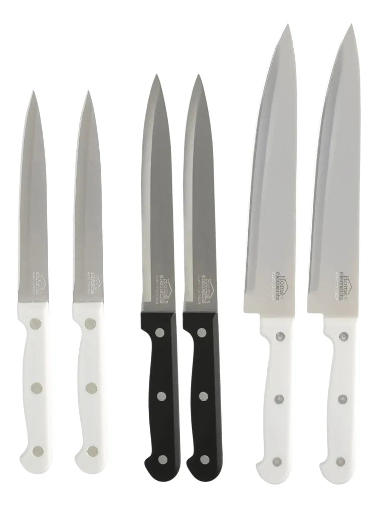 Set X 6 Cuchillos De Cocina En Acero Inoxidable