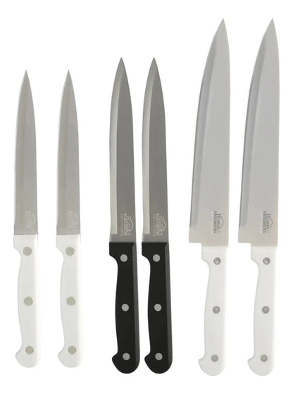 Set X 6 Cuchillos De Cocina En Acero Inoxidable