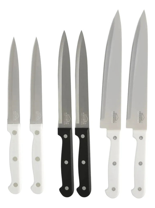Set X 6 Cuchillos De Cocina En Acero Inoxidable