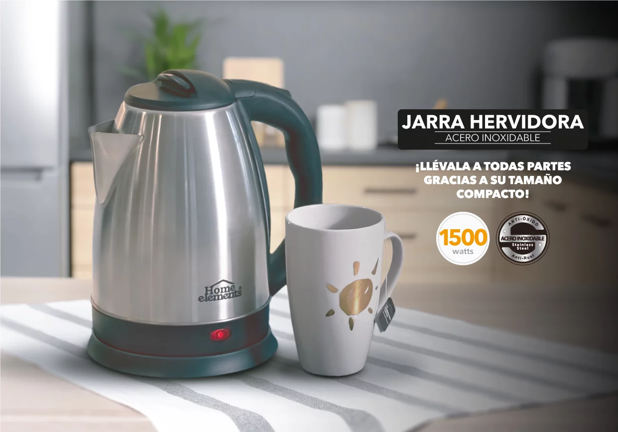 Jarra Hervidora en Acero Inoxidable 1.9 Litros.