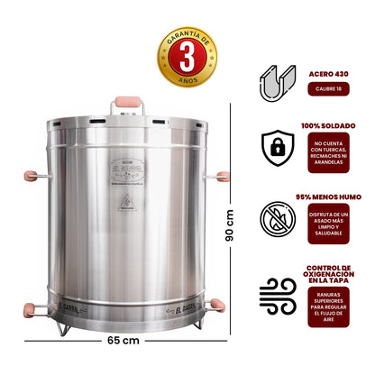 Barril Asador 100 Lb Acero Inoxidable Asadores El Barril