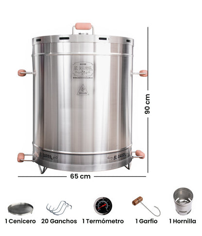Barril Asador 100 Lb Acero Inoxidable Asadores El Barril