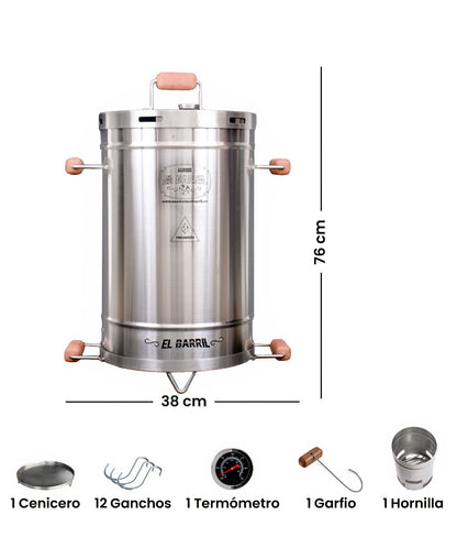 Barril Asador 30 Lb Acero Inoxidable - Asadores El Barril