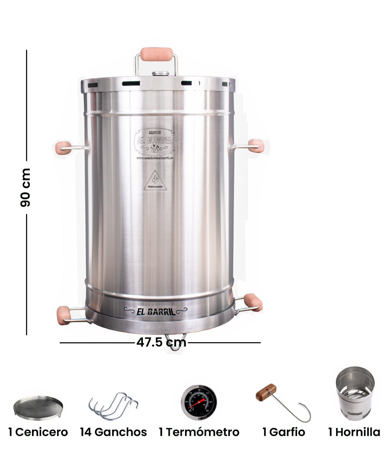 Barril Asador 45 Lb Acero Inoxidable - Asadores El Barril