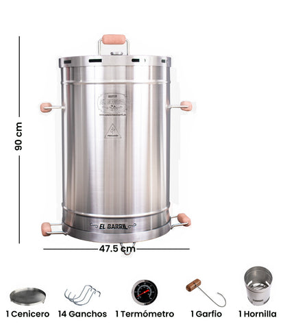 Barril Asador 45 Lb Acero Inoxidable - Asadores El Barril