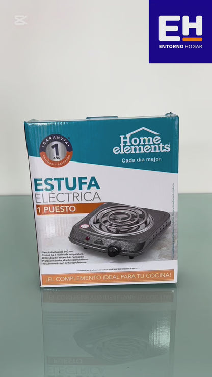 Estufa Eléctrica 1 Puesto Gris