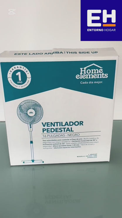 Ventilador Pedestal 16" Negro